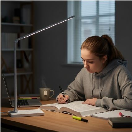 LED stolna lampa s prigušivanjem i bežičnim QI punjenjem NOBLITE Q LED/7W/230V 3000/4000/6500K bijela