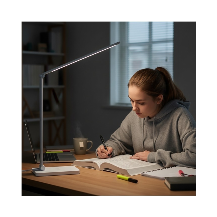 LED stolna lampa s prigušivanjem i bežičnim QI punjenjem NOBLITE Q LED/7W/230V 3000/4000/6500K bijela