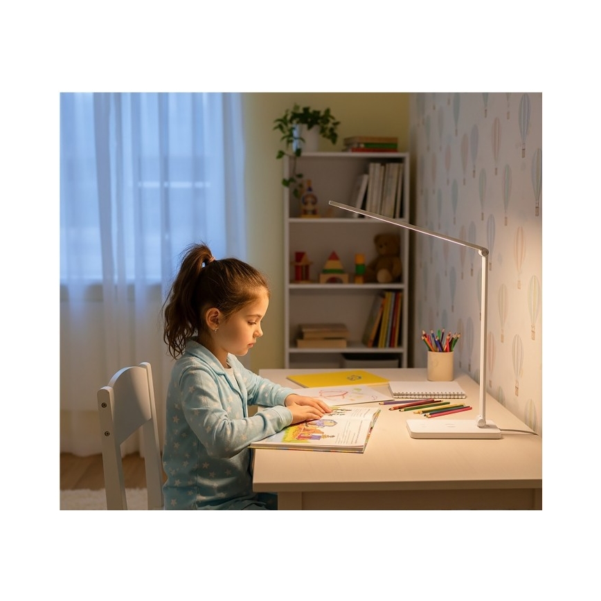 LED stolna lampa s prigušivanjem i bežičnim QI punjenjem NOBLITE Q LED/7W/230V 3000/4000/6500K bijela