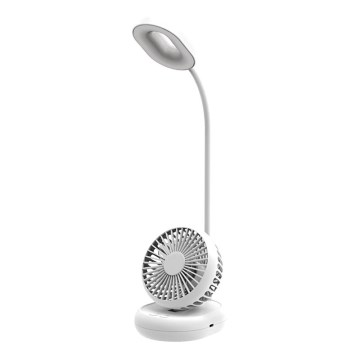 LED stolna lampa s podesivim osvjetljenjem i ventilatorom LED/2W/5V 6000-8000K 2000 mAh