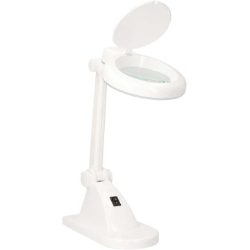 LED stolna lampa s povećalom LED/6W/230V bijela