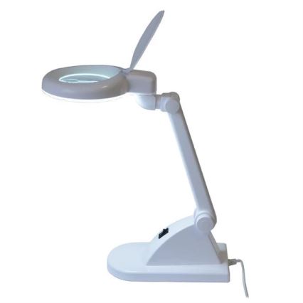 LED Stolna lampa s povećalom LED/6W/230V bijela