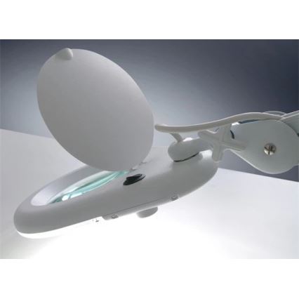 LED Stolna lampa s povećalom LED/9W/230V bijela/sjajni krom