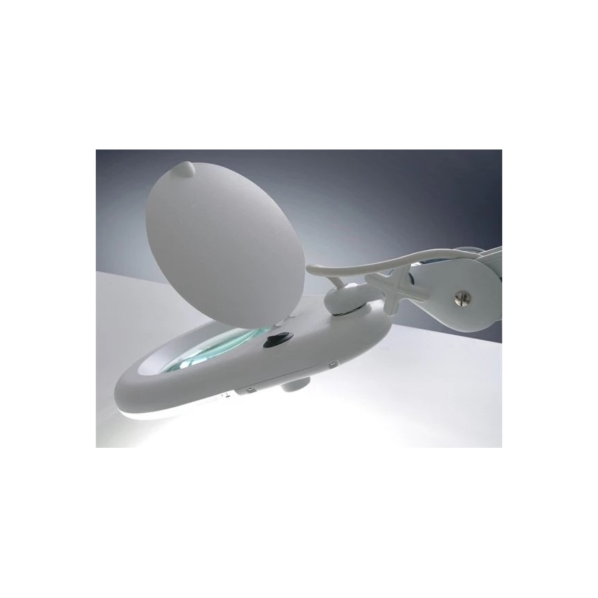 LED Stolna lampa s povećalom LED/9W/230V bijela/sjajni krom