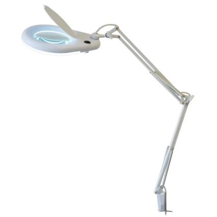 LED Stolna lampa s povećalom LED/9W/230V bijela/sjajni krom