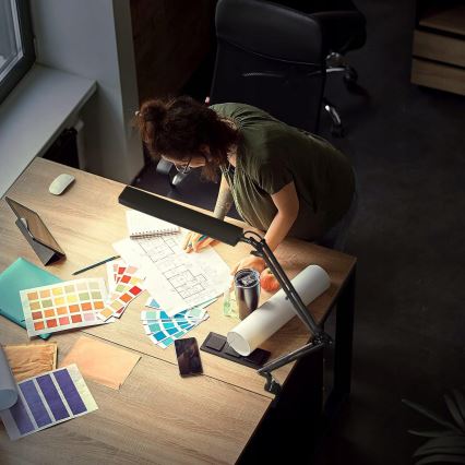 LED stolna svjetiljka s prigušivanjem na dodir, fleksibilna, sa stezaljkom LED/10W/5/230V 3000/4000/6000K crna