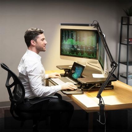 LED stolna svjetiljka s prigušivanjem na dodir, fleksibilna, sa stezaljkom LED/10W/5/230V 3000/4000/6000K crna