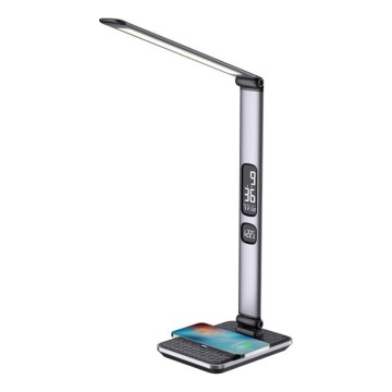 LED stolna lampa s prigušivanjem LED/8,5W/230V s bežičnim punjenjem, srebrna