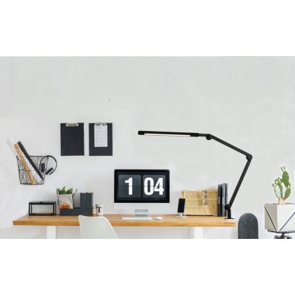 LED stolna lampa s prigušivanjem, dodirna, fleksibilna, s kopčom LED/12W/230V 3000/4000/6000K crna