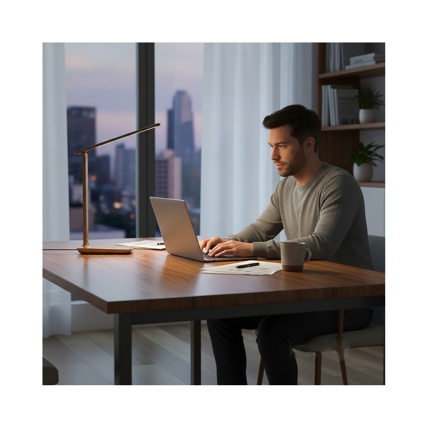 LED stolna lampa s prigušivanjem NOBLITE N LED/7W/230V 3000/4000/6500K smeđa