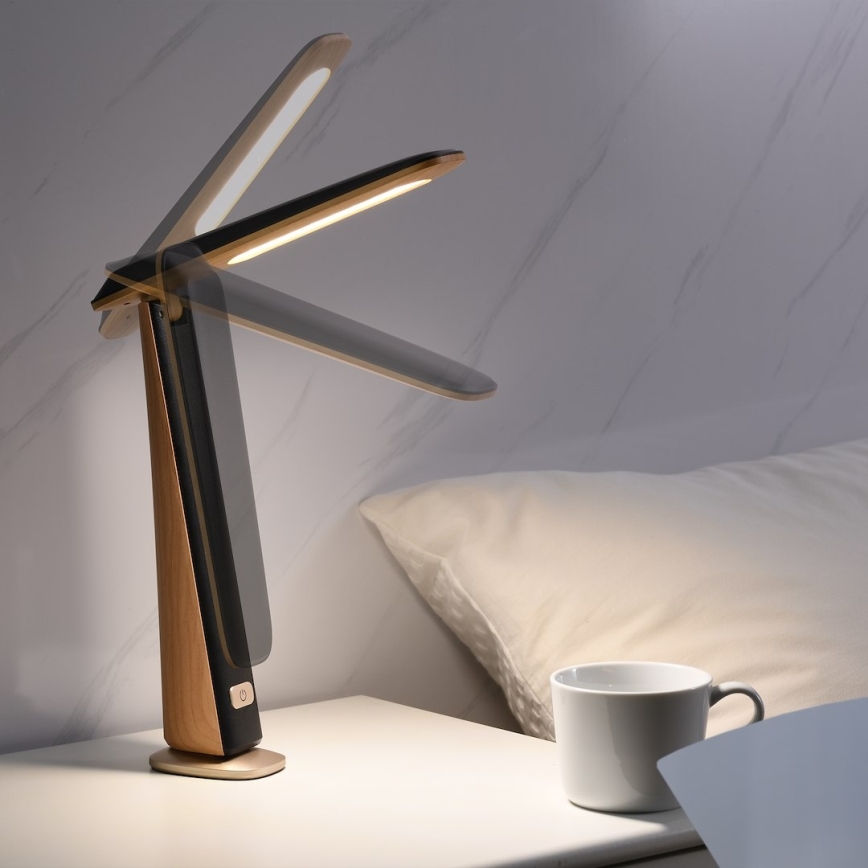 LED punjiva stolna lampa s prigušivanjem TOP LED/4W/5V 1800 mAh 3000/4000/5000K smeđa/crna