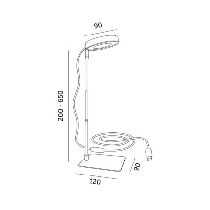 LED stolna lampa za uzgoj biljaka s prigušivanjem VERDI LED/5W/5V 1300K CRI 95 bijela