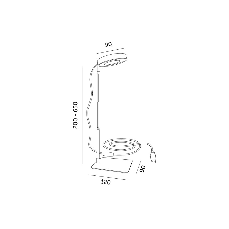 LED stolna lampa za uzgoj biljaka s prigušivanjem VERDI LED/5W/5V 1300K CRI 95 bijela