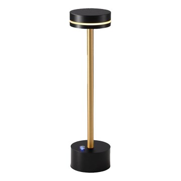 LED stolna lampa SAM, prigušiva i punjiva, LED/5W/5V, crna/zlatna