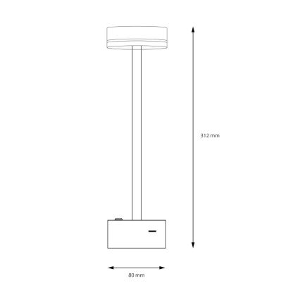 LED stolna lampa SAM, prigušiva i punjiva, LED/5W/5V, crna/zlatna