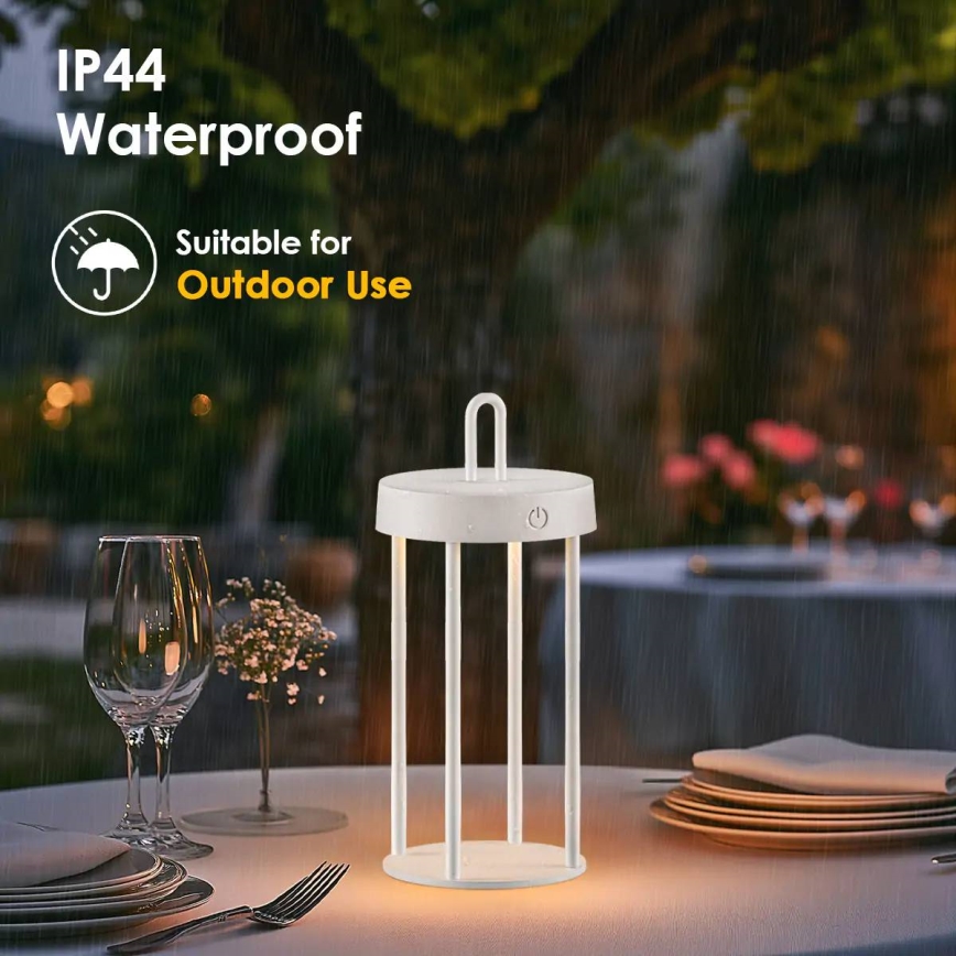 LED vanjska punjiva dodirna stolna lampa s mogućnošću podešavanja svjetline GENTLE LED/1,5W/3,7V 3000 mAh IP44 bijela