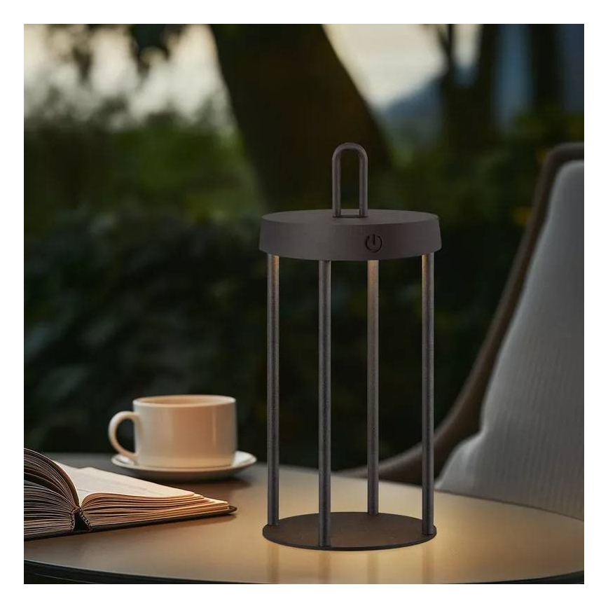 LED stolna lampa s mogućnošću prigušivanja, za vanjsku upotrebu, punjiva, s dodirnim upravljanjem GENTLE LED/1,5W/3,7V 3000 mAh IP44 crna