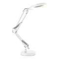 LED stolna svjetiljka s povećalom i podesivom svjetlinom 2 u 1 AURIQ LOUPE LED/10W/5V 3000/4000/6500K bijela