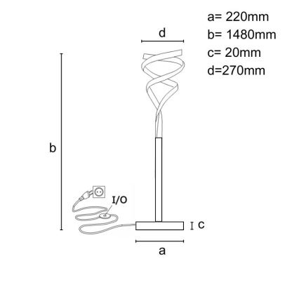 LED Dimmabilna podna lampa LED/50W/230V 3000-6500K siva + daljinski upravljač