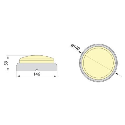 LED Stropna industrijska svjetiljka FIDO LED/12W/230V IP65