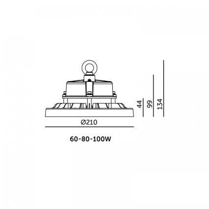 LED industrijsko stropno svjetlo RIO PRO HIGHBAY LED/60/80/100W/230V 4000/5000/6000K IP66