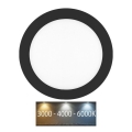 LED Stropna kupaonska svjetiljka LADA LED/12W/230V 3000/4000/6000K promjer 17 cm IP44 crna