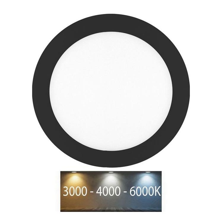 LED Stropna kupaonska svjetiljka LADA LED/12W/230V 3000/4000/6000K promjer 17 cm IP44 crna