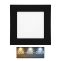 LED Stropna kupaonska svjetiljka RAFA LED/6W/230V 3000/4000/6000K 12x12 cm IP44 crna