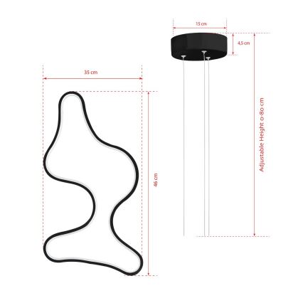 LED Stropna lampa ARTISAN LED/36W/230V 4000K Crna
