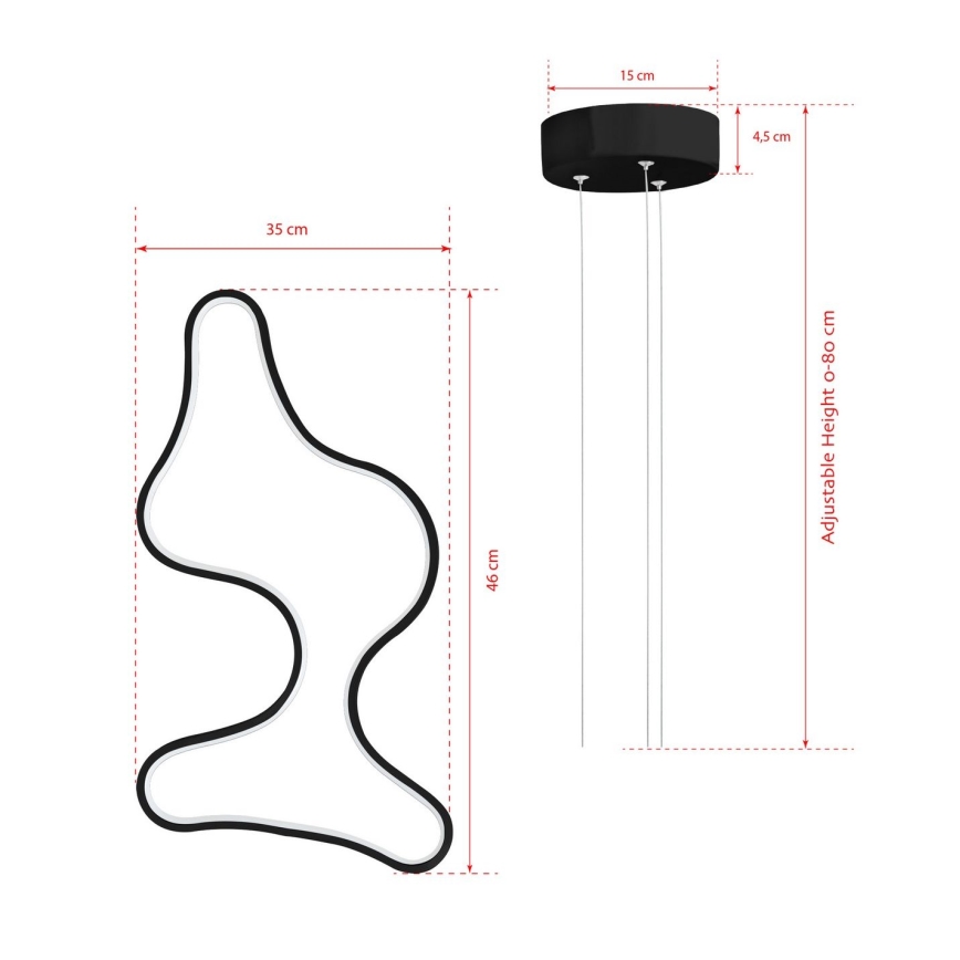 LED Stropna lampa ARTISAN LED/36W/230V 4000K Crna