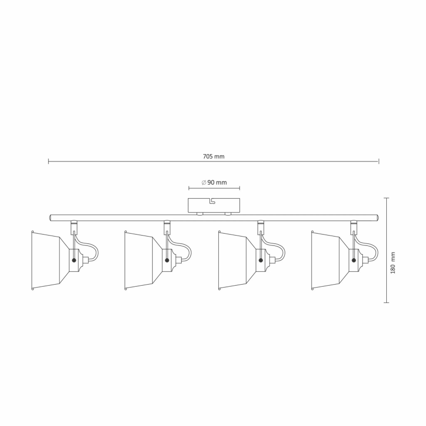 LED Stropna nadgradna svjetiljka 4xE14/8W/230V