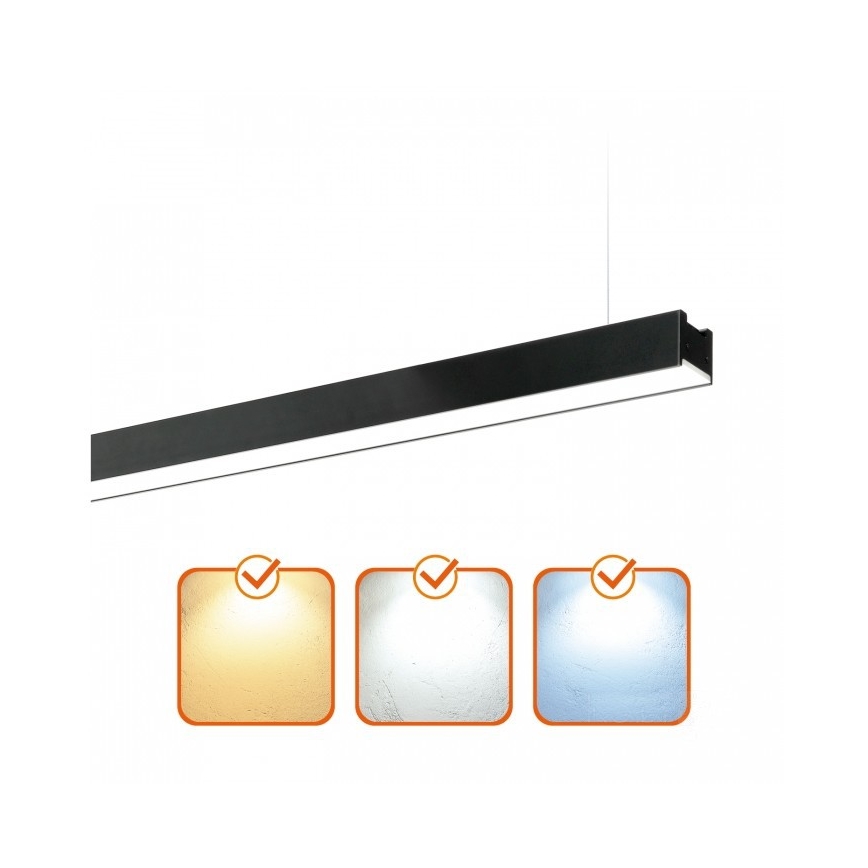 LED stropna nadometna/viseća svjetiljka KOLINE LED/40W/230V 3000/4000/6500K 120 cm crna