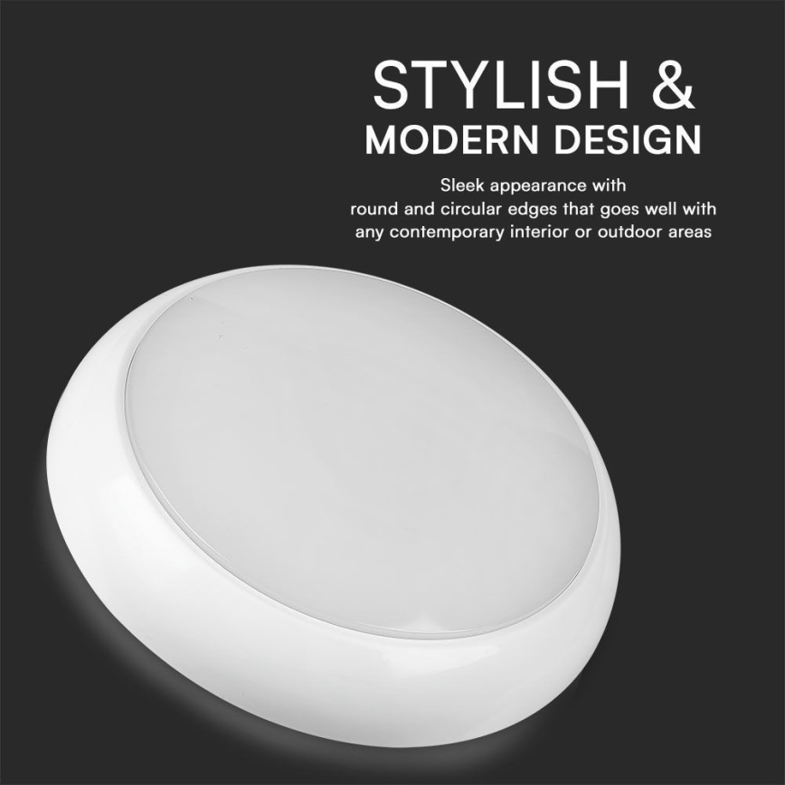 LED Stropna panik svjetiljka sa senzorom LED/8W/16W/20W/230V IP65 3000/4000/6500K pr. 32 cm