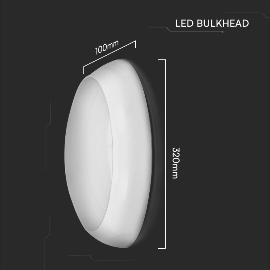 LED Stropna panik svjetiljka sa senzorom LED/8W/16W/20W/230V IP65 3000/4000/6500K pr. 32 cm