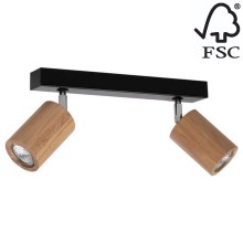 LED Stropna reflektorska svjetiljka MATTI 2xGU10/5W/230V hrast – FSC certificirano