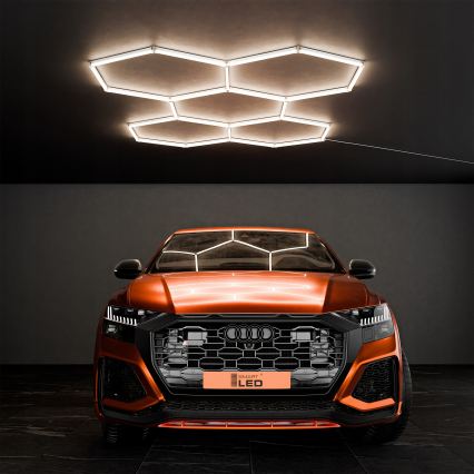 LED stropna svjetiljka HEXAGON LED/240W/85-265V 4000K 298x209 cm CRI 90 IP44 bijela