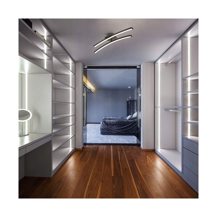 LED stropna svjetiljka 2xLED/6W/230V 3000K crna