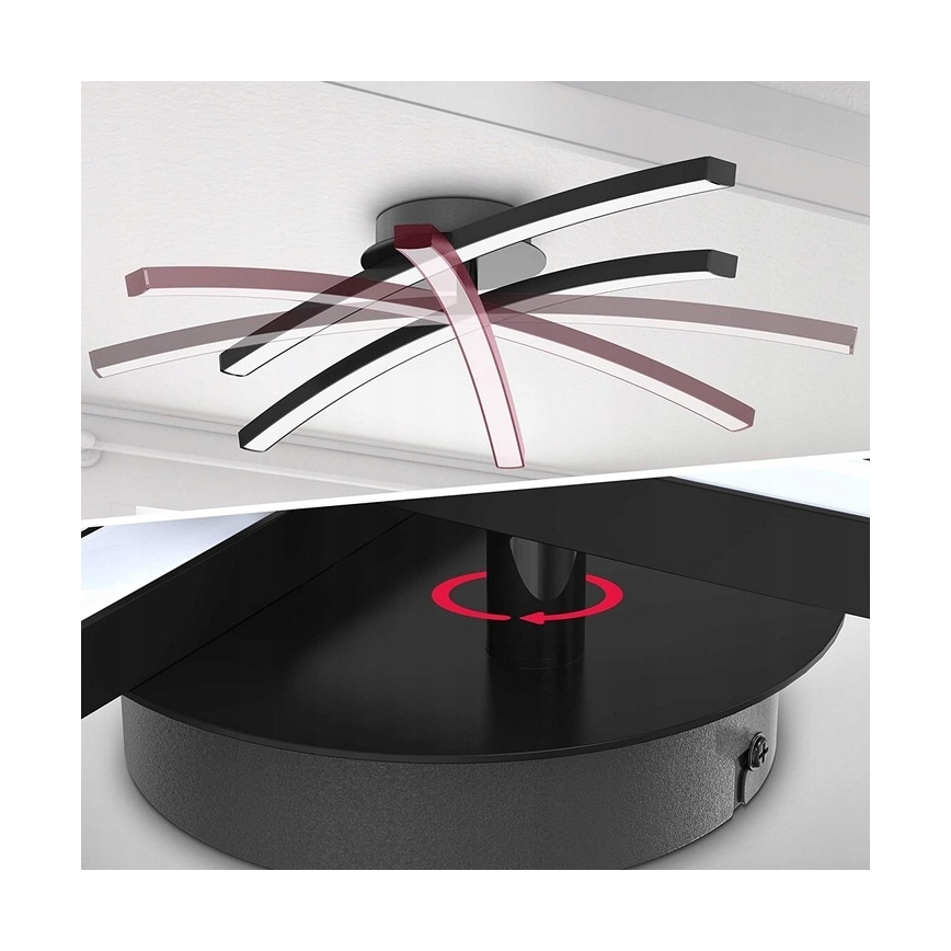 LED stropna svjetiljka 2xLED/6W/230V 3000K crna