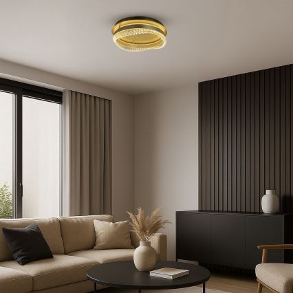 LED stropna svjetiljka 36W/230V, promjer 43 cm, zlatna
