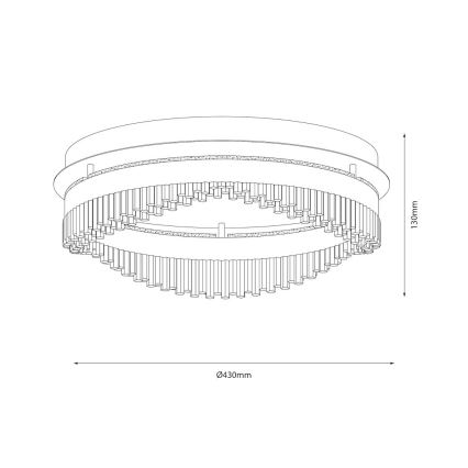 LED stropna svjetiljka 36W/230V, promjer 43 cm, zlatna