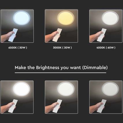 LED Dimmabilno stropno svjetlo LED/40W/230V 3000K/4000K/6500K promjer 56,5 cm + daljinski upravljač