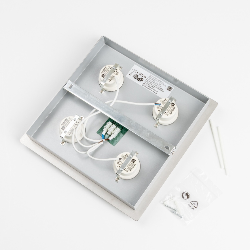 LED stropna svjetiljka 4xLED/5W/230V 3000K 28x28 cm matni krom