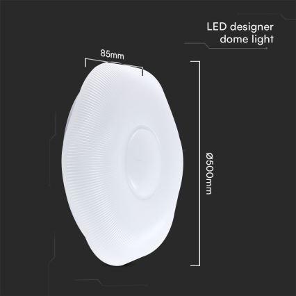 LED Dimmabilno stropno svjetlo LED/60W/230V 3000-6500K 50 cm bijela + daljinski upravljač