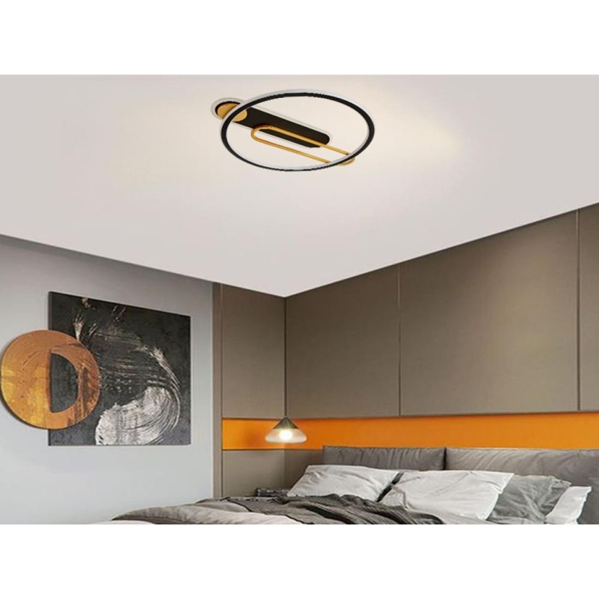 LED Dimmabilno stropno svjetlo LED/60W/230V 3000-6500K crno + daljinski upravljač