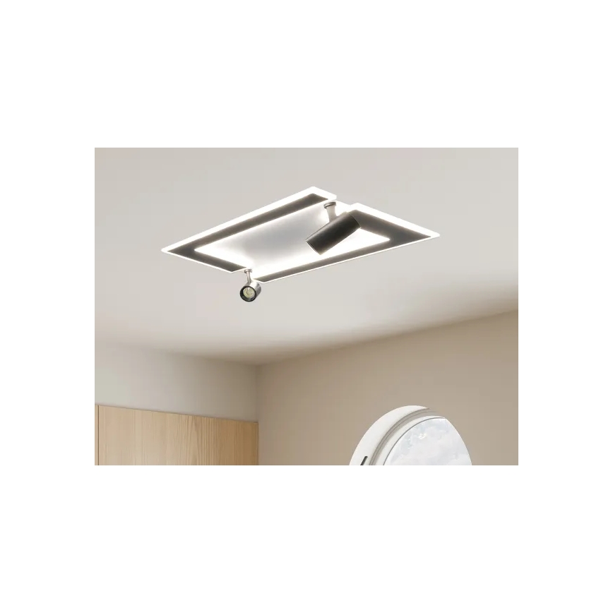 LED Dimmabilno stropno svjetlo LED/80W/230V 3000-6500K crno + daljinski upravljač