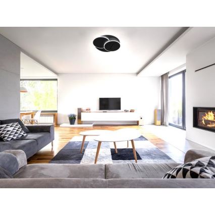 LED Dimmabilno stropno svjetlo LED/90W/230V 3000-6500K crno + daljinski upravljač