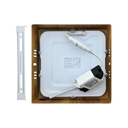 LED Stropna svjetiljka BLOCK LED/12W/230V 4200K 16,3x16,3 cm smeđa