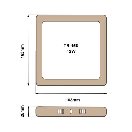 LED Stropna svjetiljka BLOCK LED/12W/230V 4200K 16,3x16,3 cm smeđa