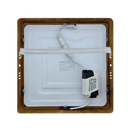 LED Stropna svjetiljka BLOCK LED/18W/230V 4200K 22x22 cm smeđa
