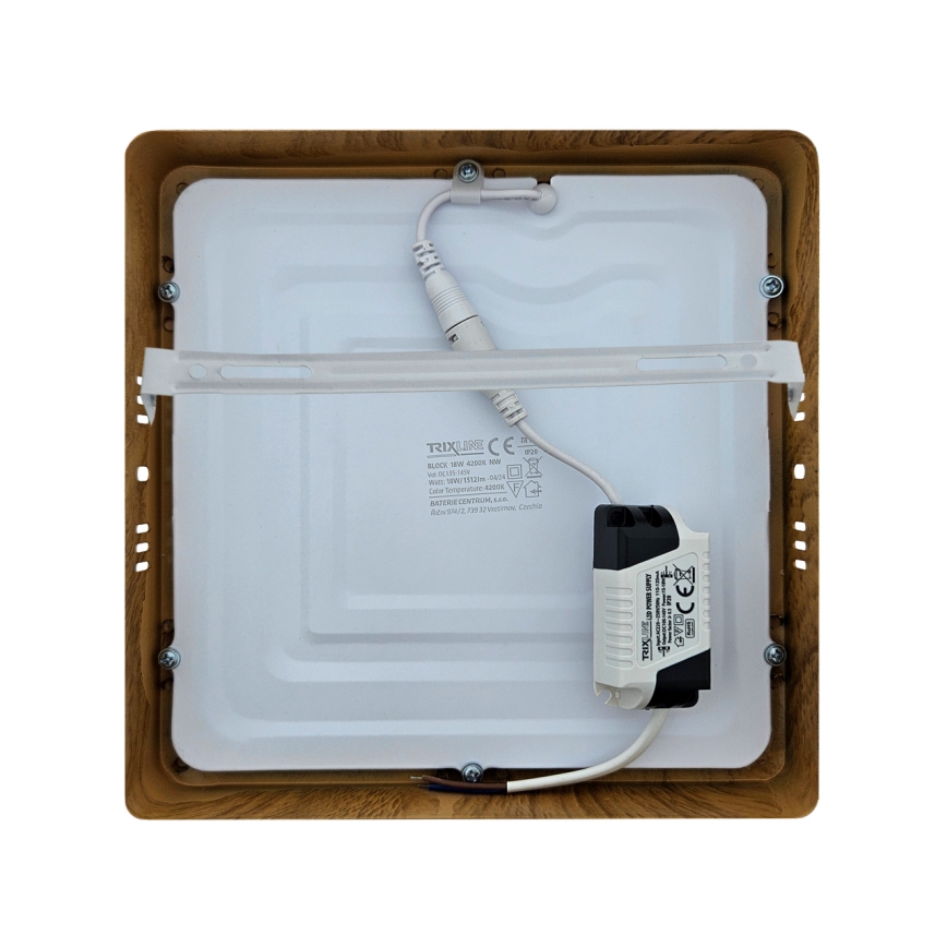 LED Stropna svjetiljka BLOCK LED/18W/230V 4200K 22x22 cm smeđa